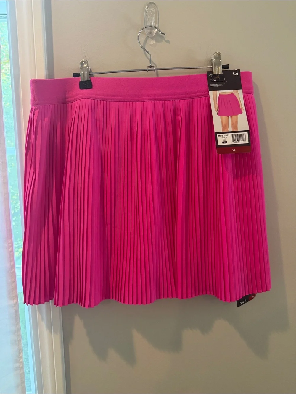 Pleated Mini skort with pockets under shorts   - Hot Pink gap skort